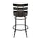 Armen Living Natya Swivel Counter or Bar Stool in Mocha Finish with Brown Faux Leather 840254333673 - alternate 5
